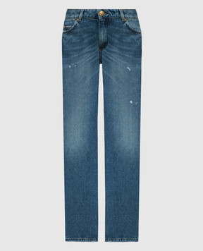 Balmain Blue flared jeans with a distressed effect CF0MJ130DE32