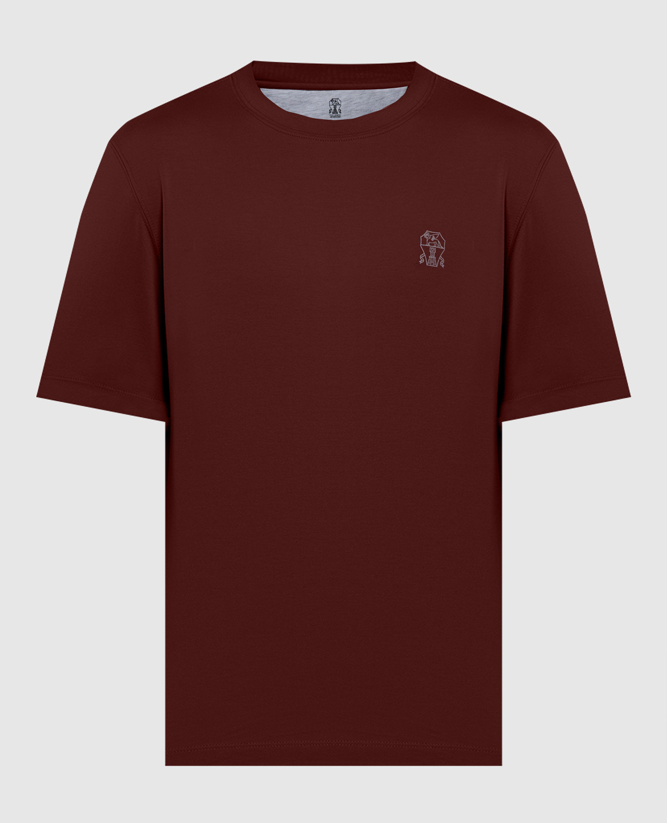 Red t-shirt with logo brunello cucinelli