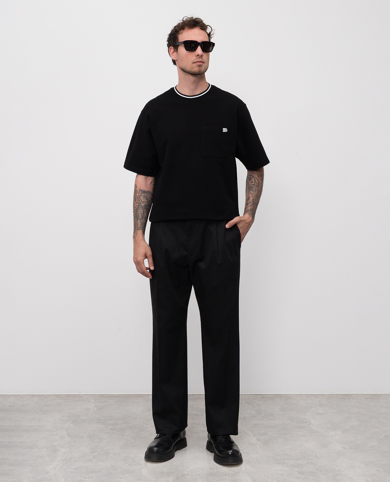 

Black T-shirt with DG logo monogram embroidery Dolce&Gabbana