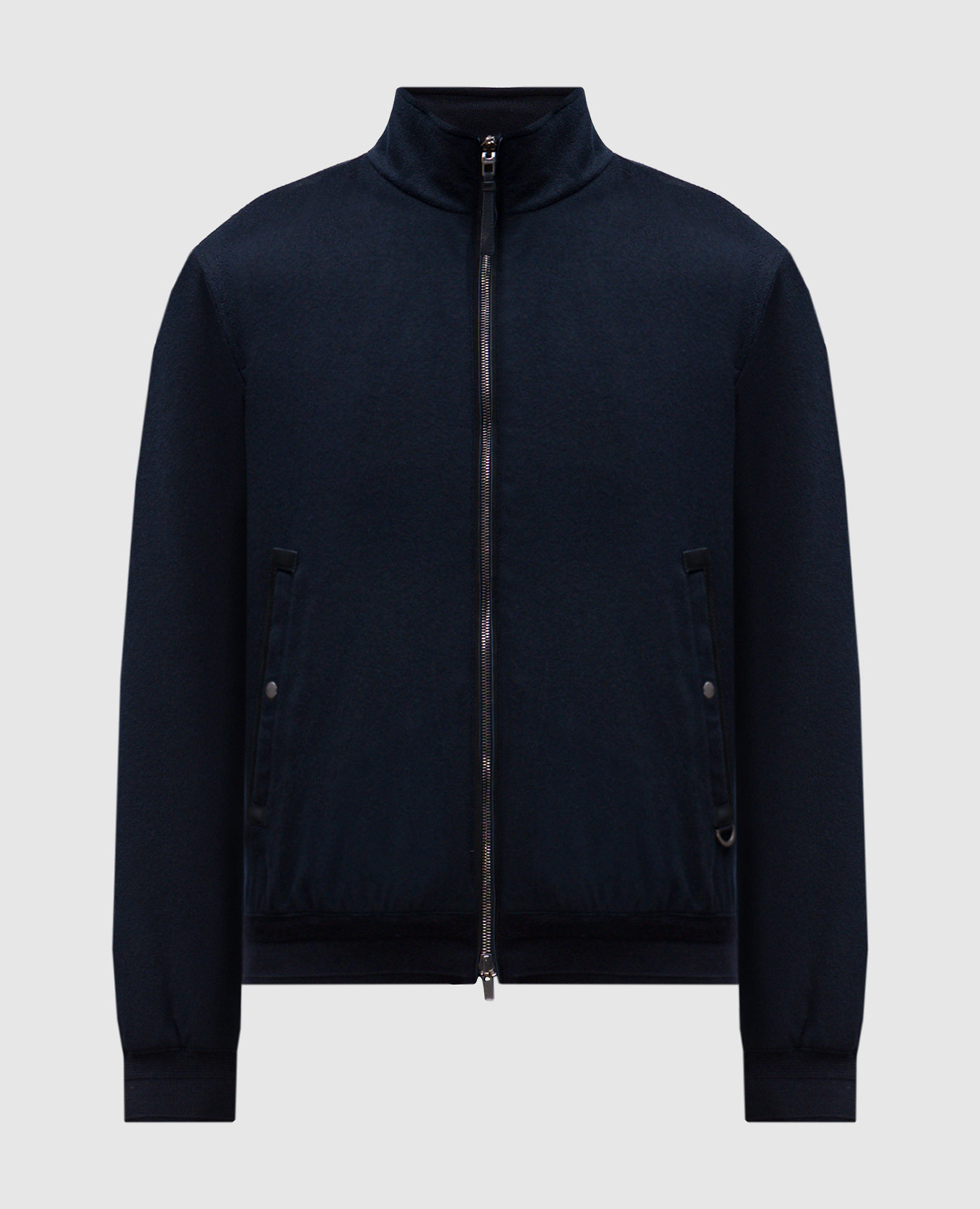 Blue two-way jacket with cashmere agnona