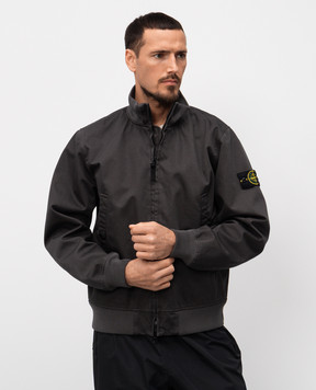 Stone Island Grey jacket with logo patch K1S154100012S0034