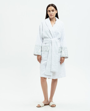 Versace White bathrobe in Versace Allover pattern with Barocco print ZACJ00008ZCOSP052