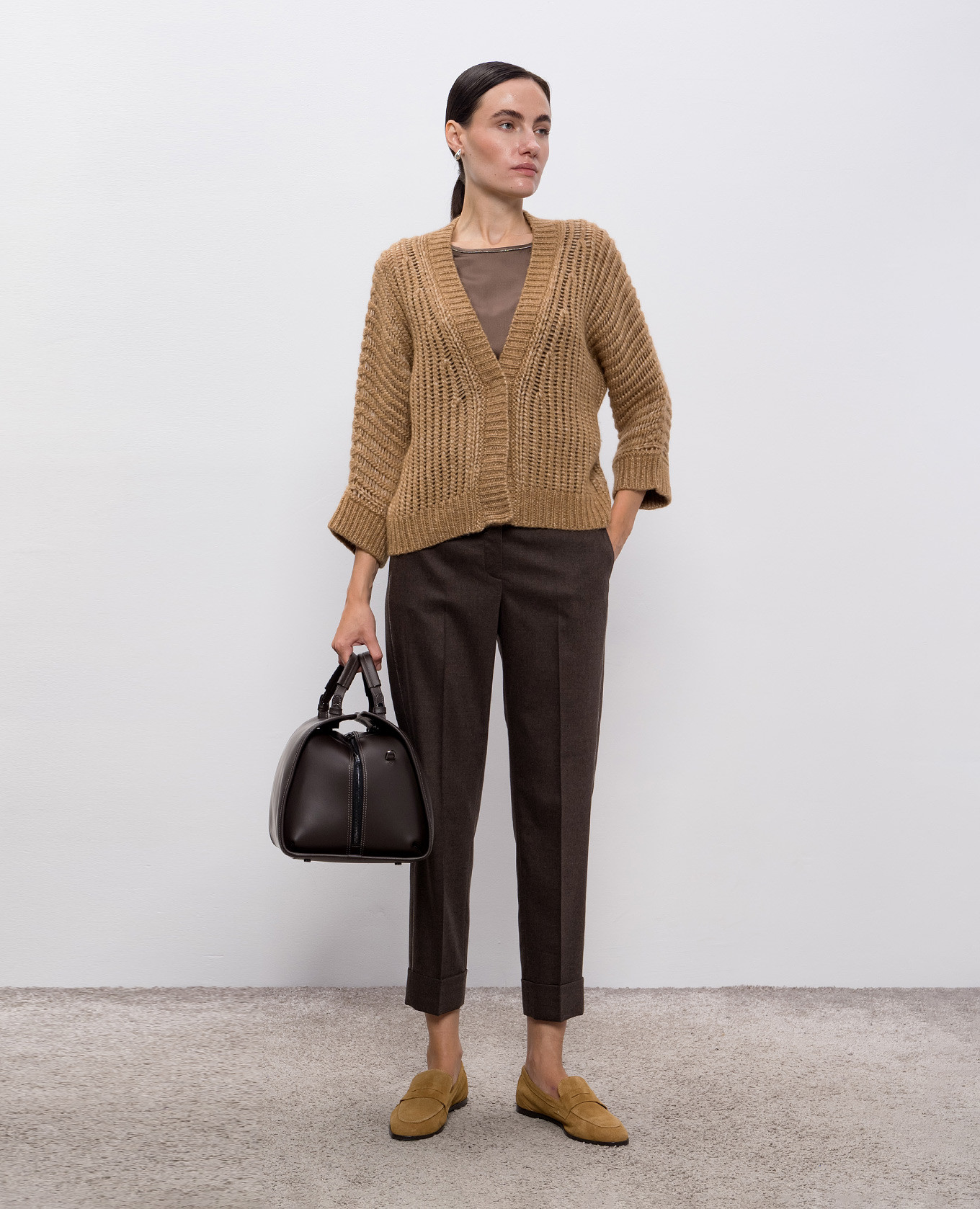 

Brown wool and cashmere pants Peserico
