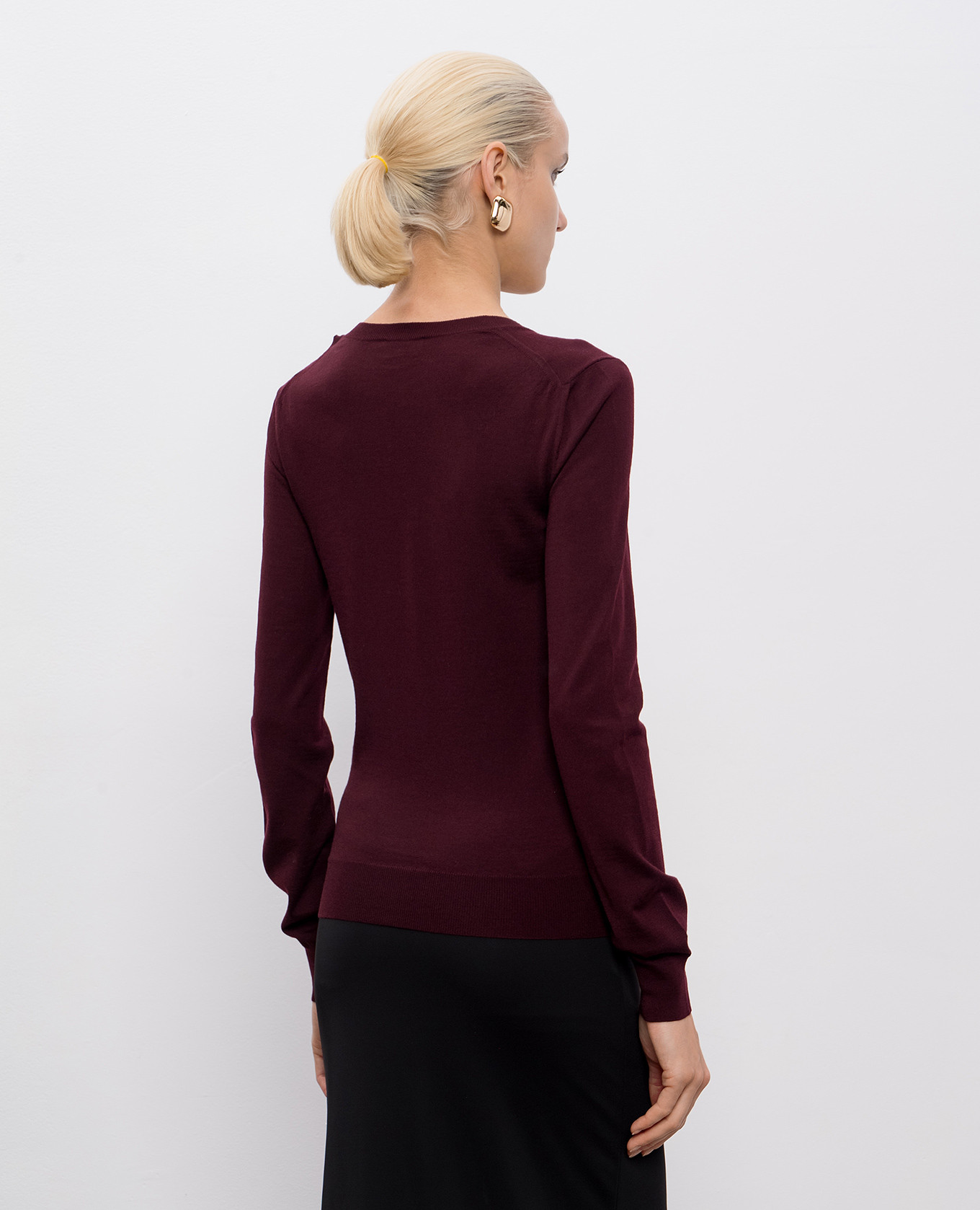 Burgundy wool pullover Saint Laurent 4