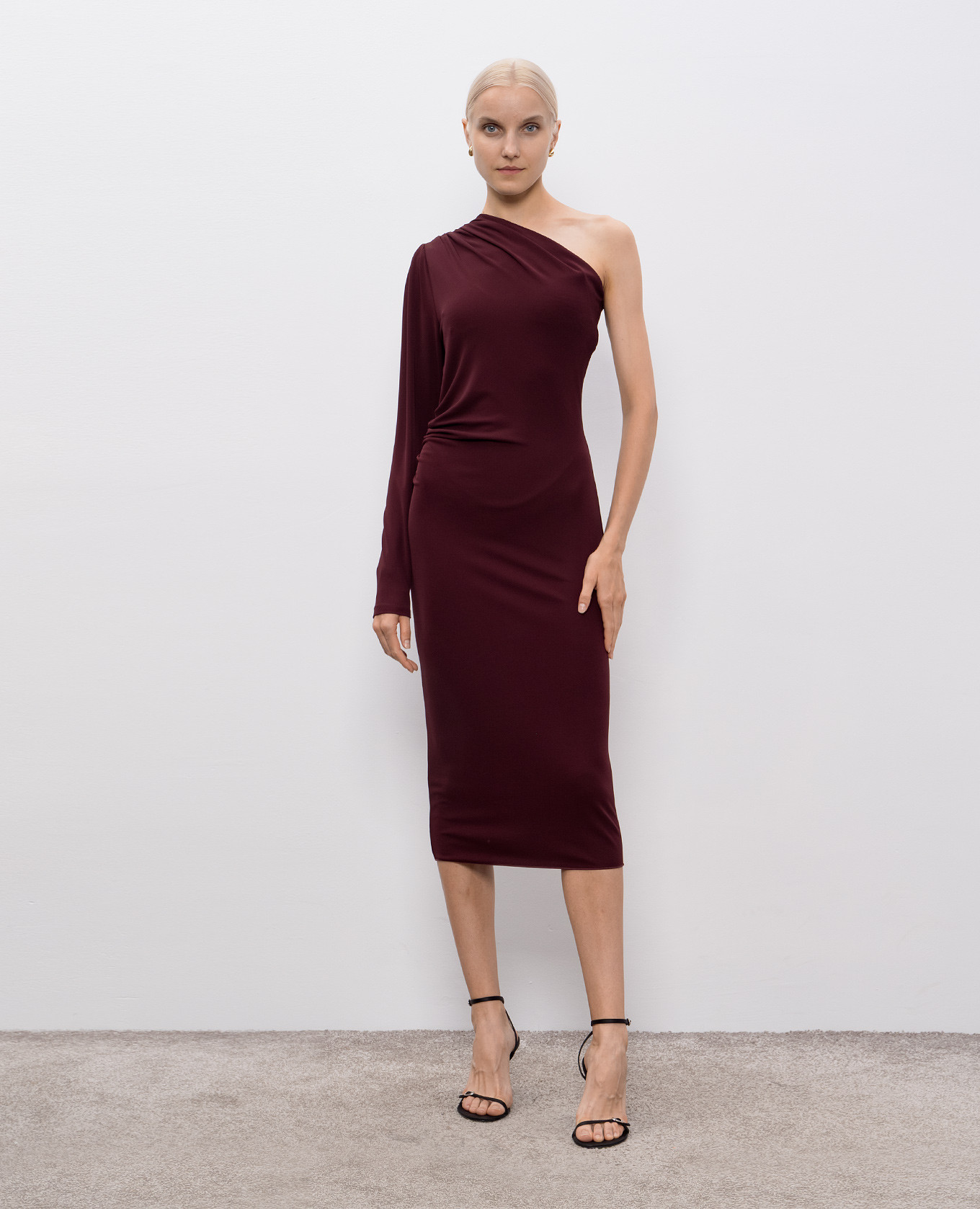 GARGANO burgundy one-shoulder dress Max Mara 3