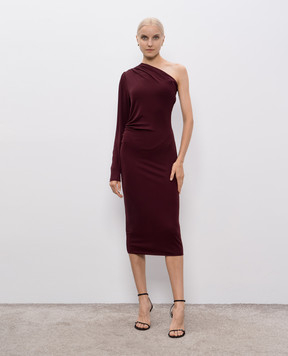 Max Mara GARGANO burgundy one-shoulder dress GARGANO