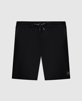 Dolce&Gabbana Black swim shorts with logo patch M4E45TONO06