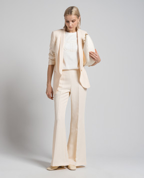 Twinset Beige linen jacket with logo 241TT2101
