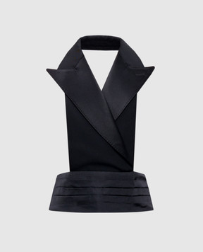 Dolce&Gabbana Black vest made of wool and silk F7AI8TGDCRJ