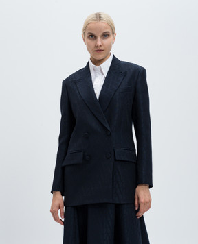 Valentino Blue double-breasted jacket made of wool and silk in the TOILE ICONOGRAPHE pattern 5B3CE3K08G5