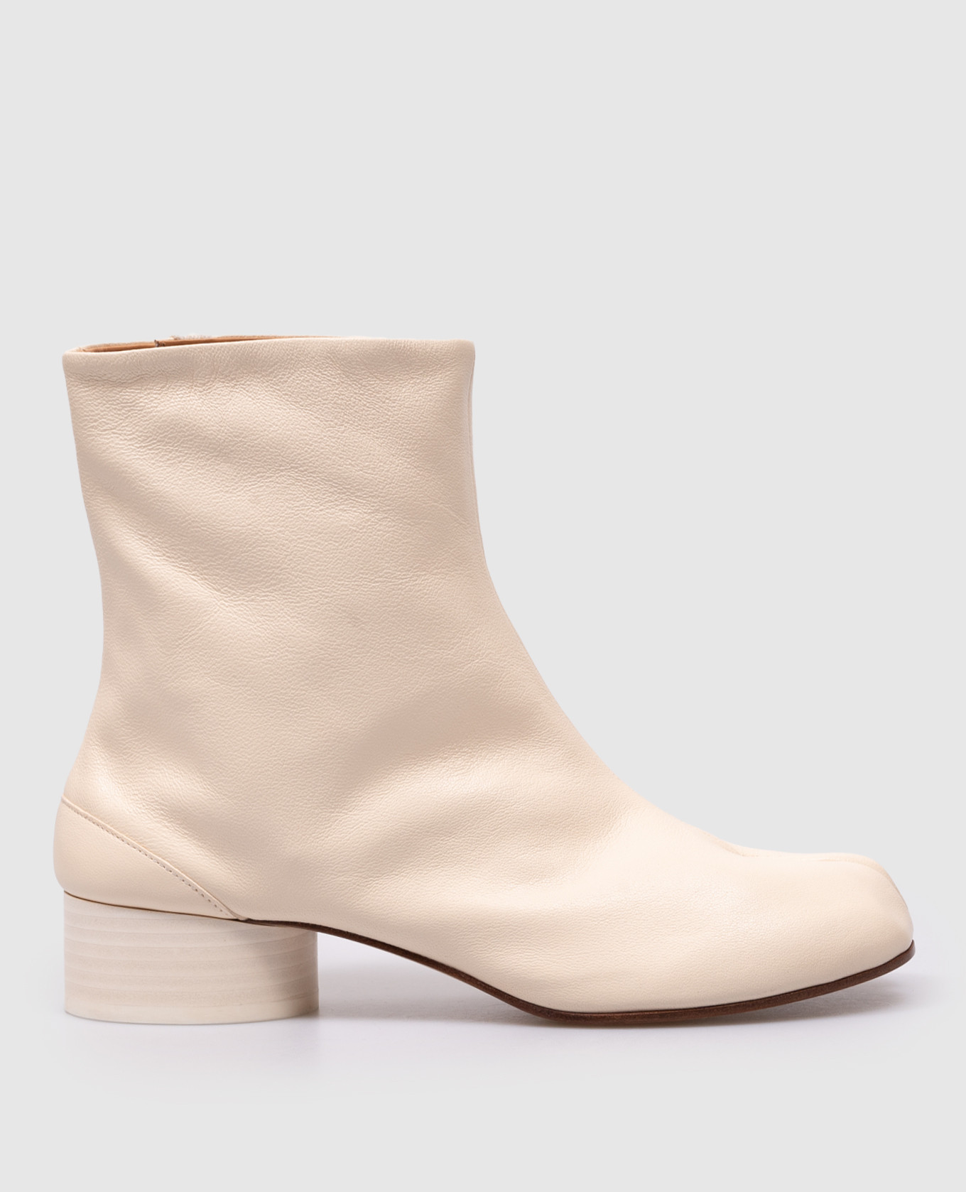 Tabii beige leather ankle boots maison margiela