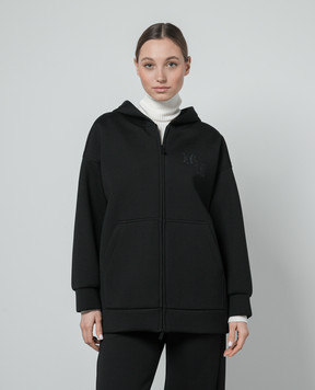 Max Mara Black Obbia wool sports jacket with logo monogram OBBIA