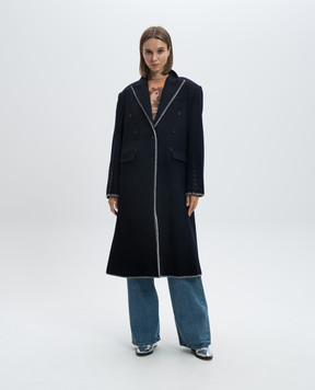 Rokh Blue coat with wool R8CA243