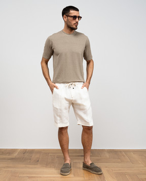 Cashmere&Whiskey White linen shorts 0255500195