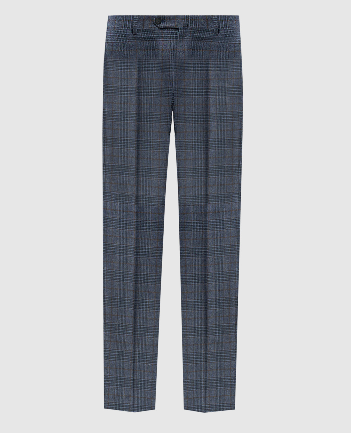 

Blue check wool and cashmere pants ISAIA