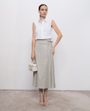 Peserico Gray wool-blend skirt A0578506461
