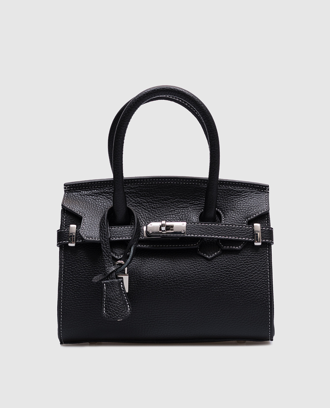 

Black leather bag with embossed grain Gianni Notaro