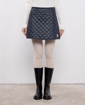 Moncler Blue quilted mini skirt with logo patch K20932D00014788RA