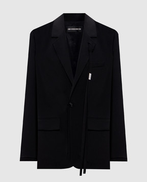 Ann Demeulemeester Elin black double-breasted wool jacket B0013157FA646
