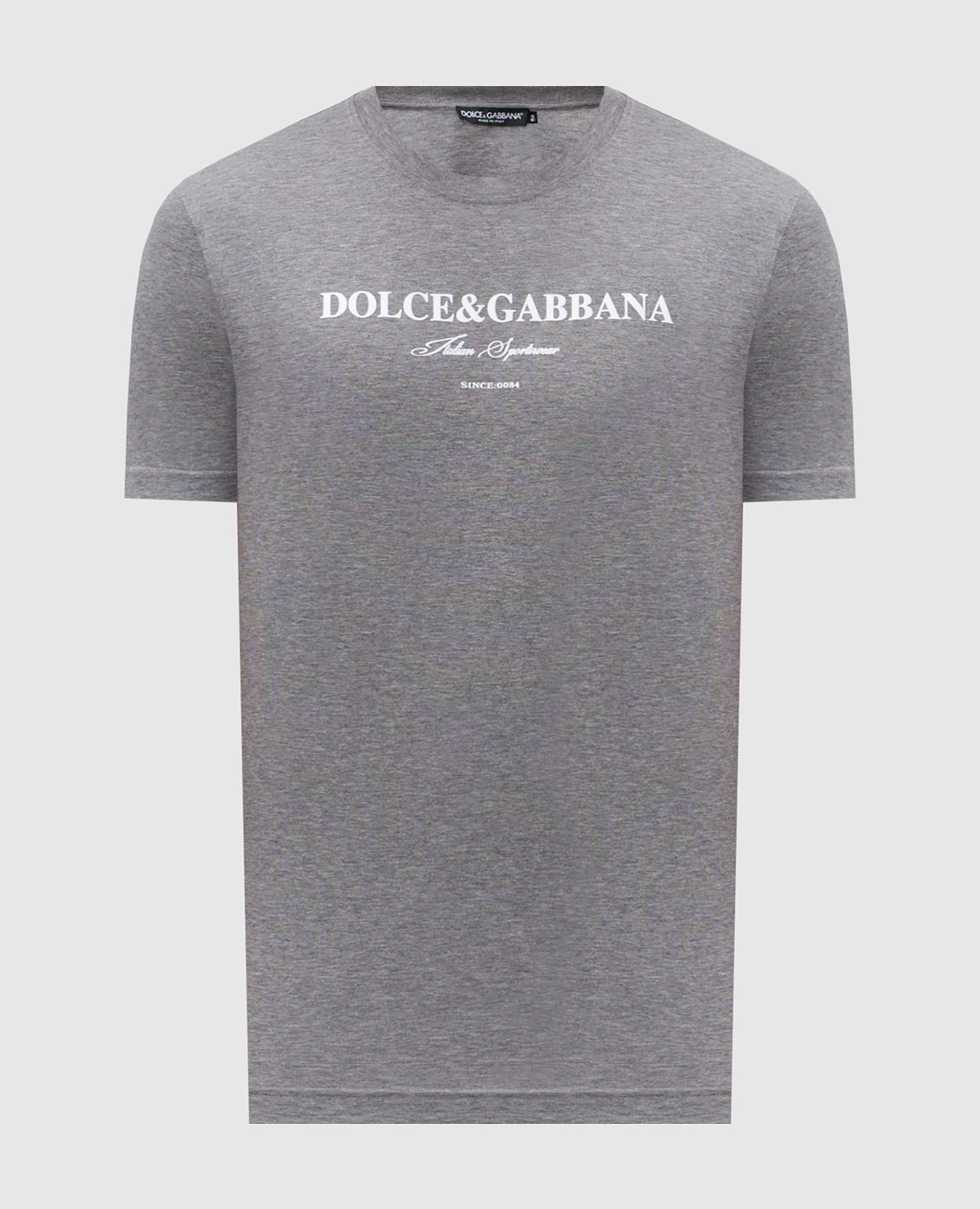 Grey T-shirt with logo print Dolce&Gabbana