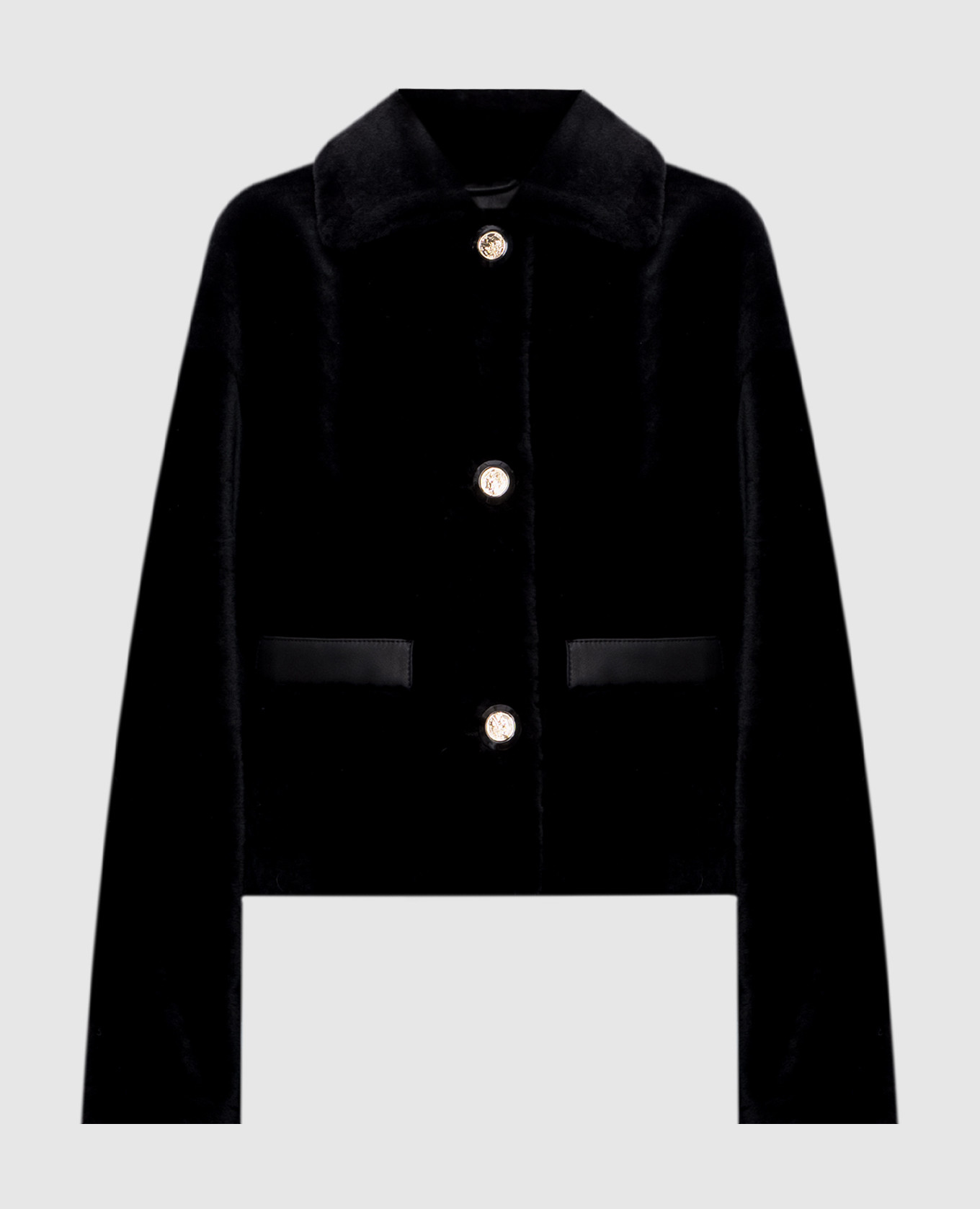Black sheepskin coat