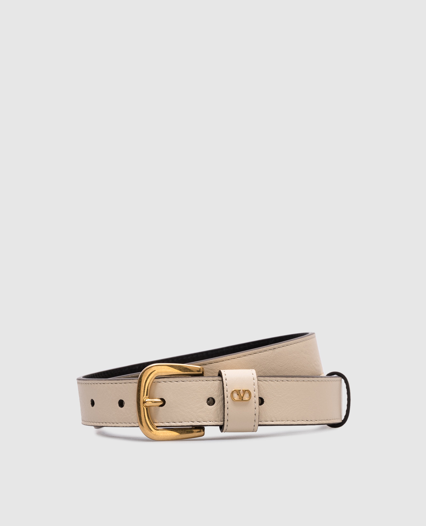 

Beige leather belt with VLogo Signature emblem Valentino