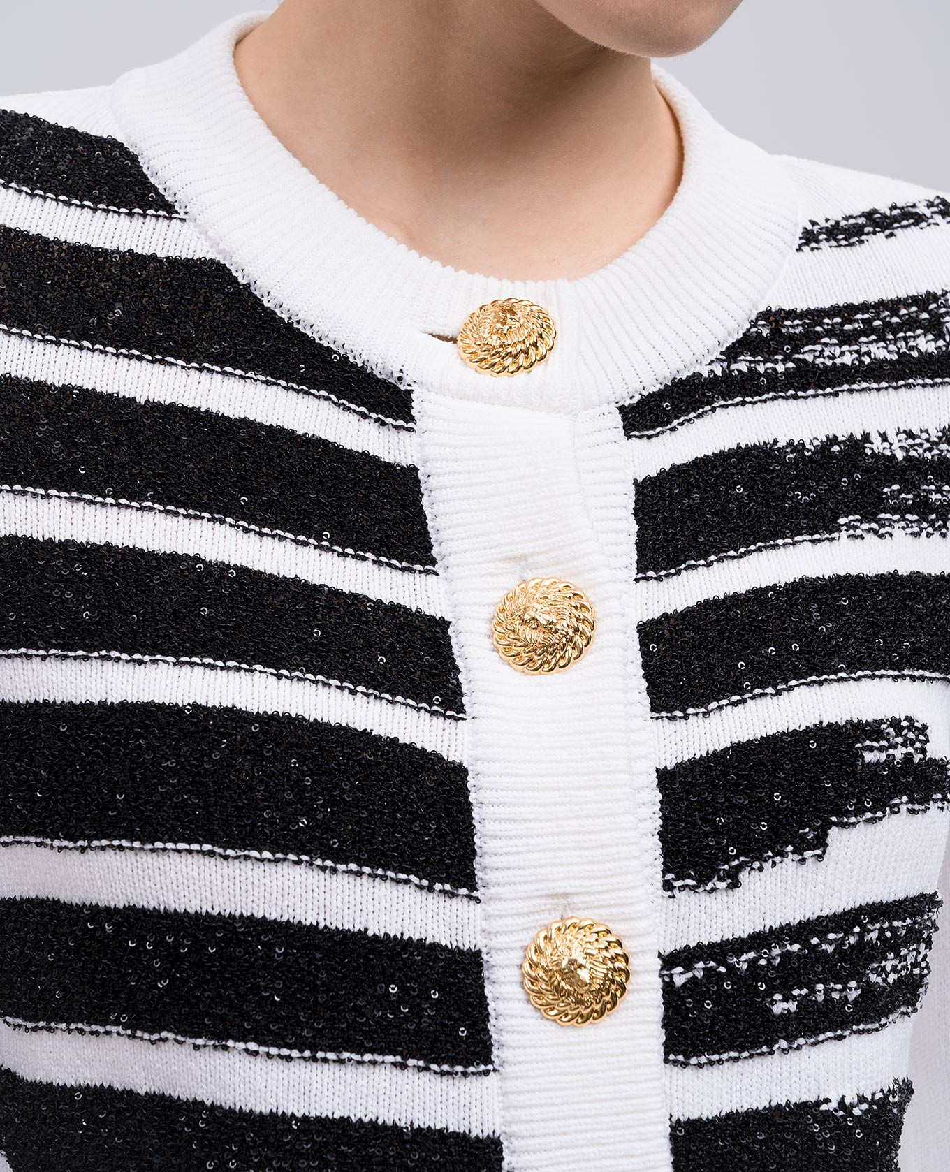 White striped cardigan Balmain 5