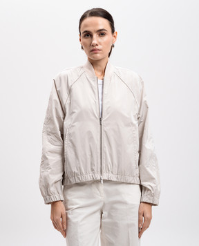 Peserico Gray bomber jacket with monil chain S25072C6953