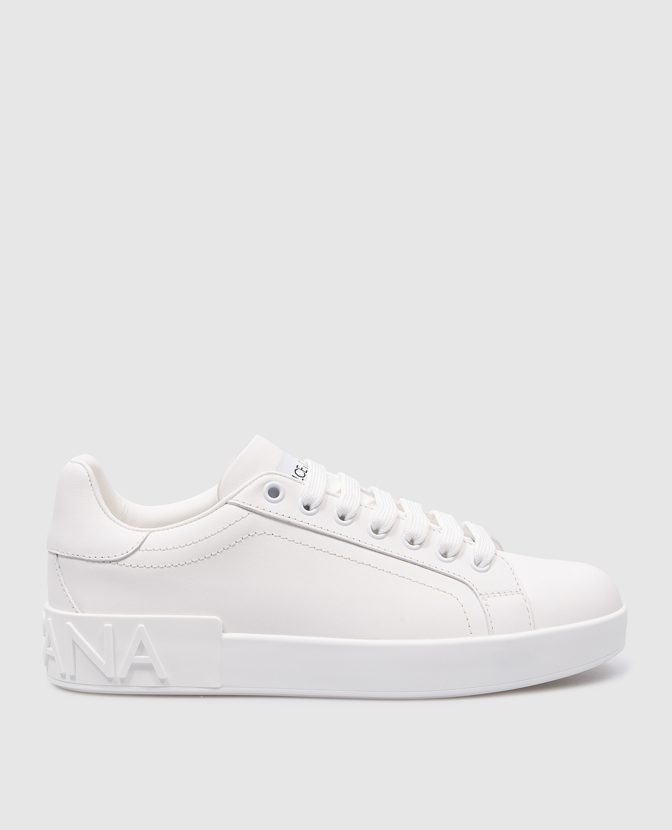 White leather sneakers portofino with logo dolce&gabbana