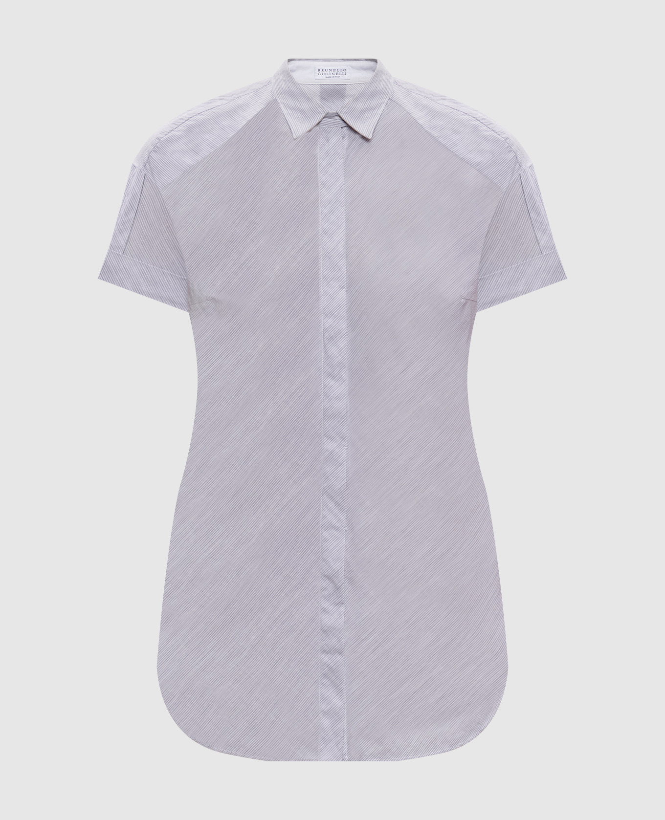 

Gray striped short-sleeved blouse Brunello Cucinelli, Grey