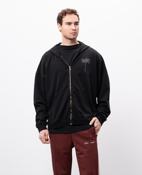 Palm Angels Black sports jacket with print PMBE016S25FLE001