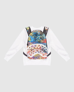 Sprayground Children's white sweatshirt Backpack SPY1371GPLUSJKT