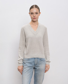 Brunello Cucinelli Gray pullover with lurex MAZ260222