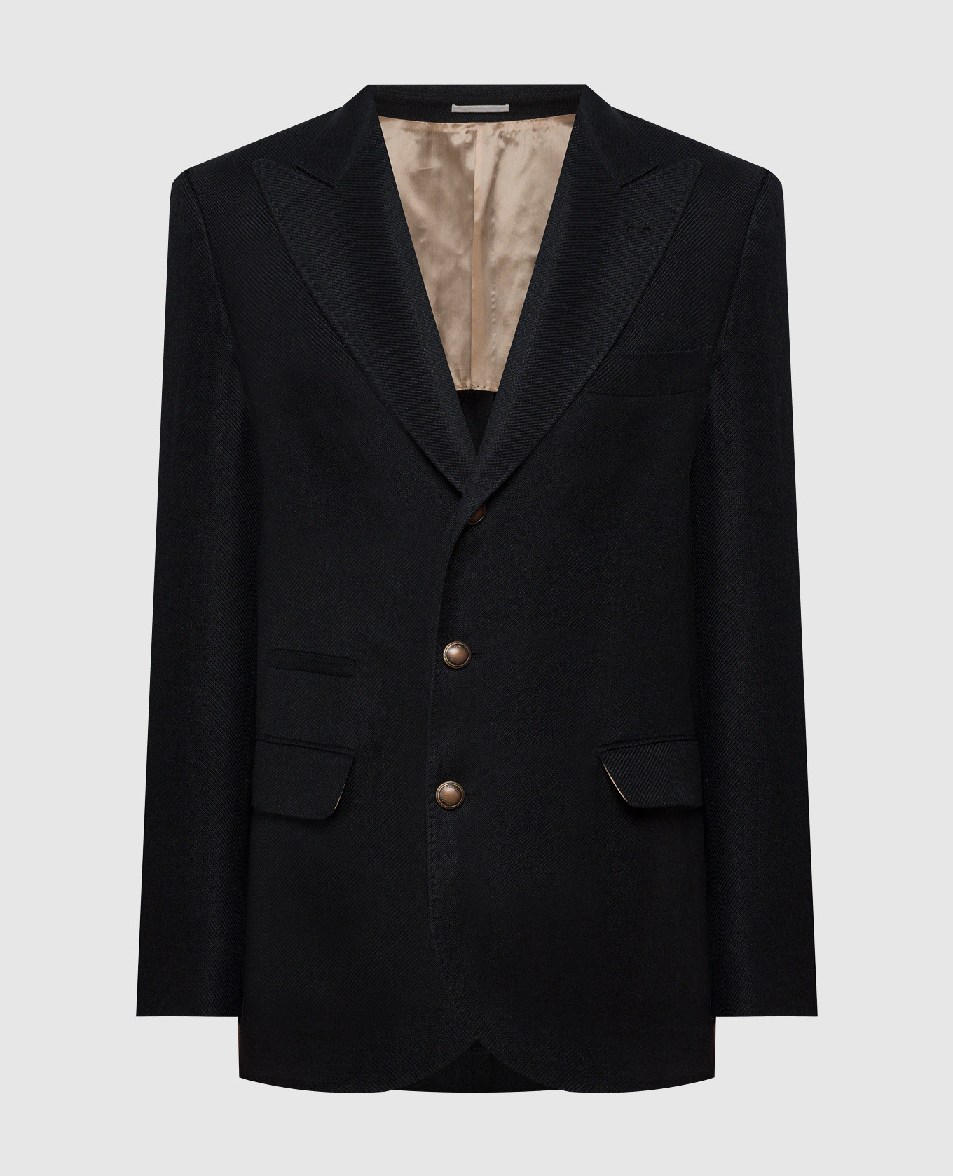 

Black linen, wool and silk blazer Brunello Cucinelli