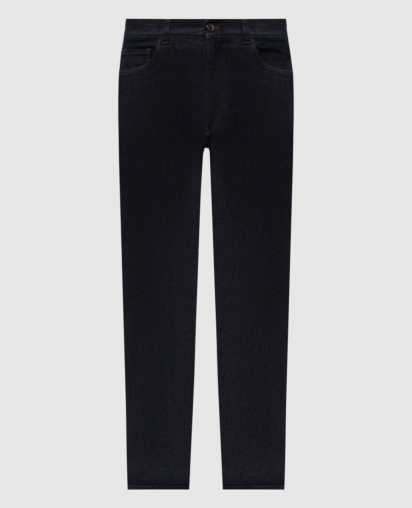 Blue jeans with cashmere and logo patch Canali