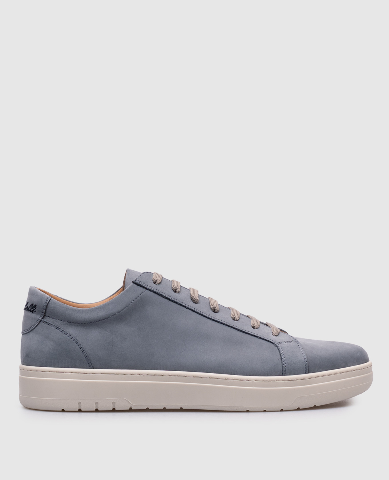 

Blue nubuck sneakers with logo Enrico Mandelli