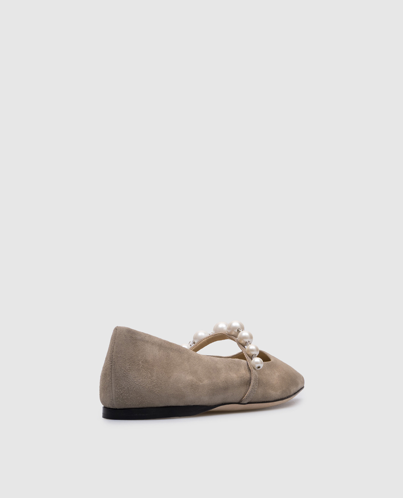 

Ade Flat beige suede ballet flats with beads Jimmy Choo