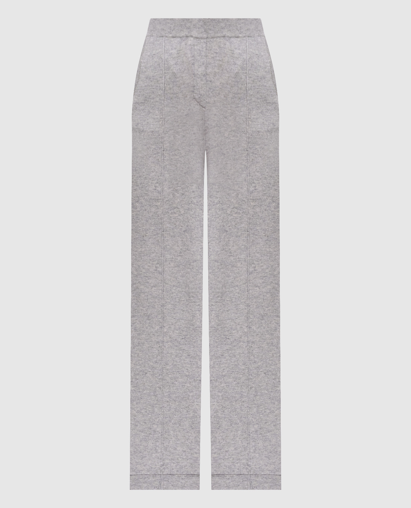 Gray wool, silk and cashmere pants with monil chain Peserico