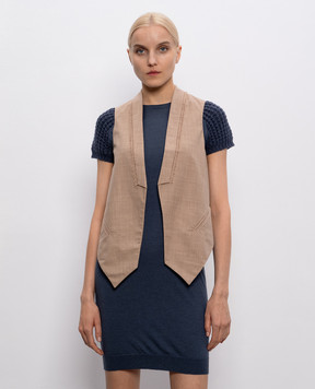 Brunello Cucinelli Beige vest with wool and silk M0W072910F