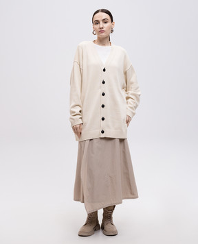 Y`S Yamamoto Beige cardigan with floral pattern YPK09084
