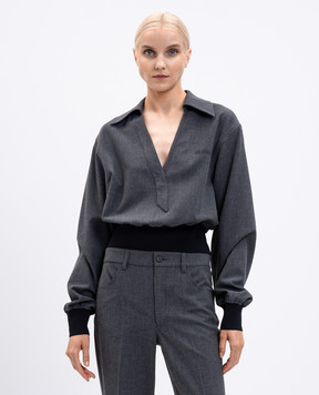 The Attico Gray blouse with logo embroidery 251WCE00004PLL007AA