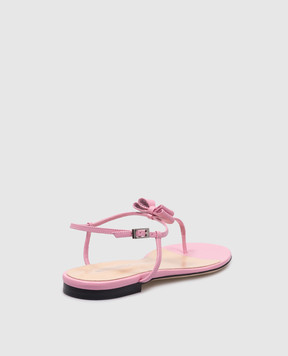 Mach&Mach Petiti Cadeau pink leather sandals with crystals S0700005NAP
