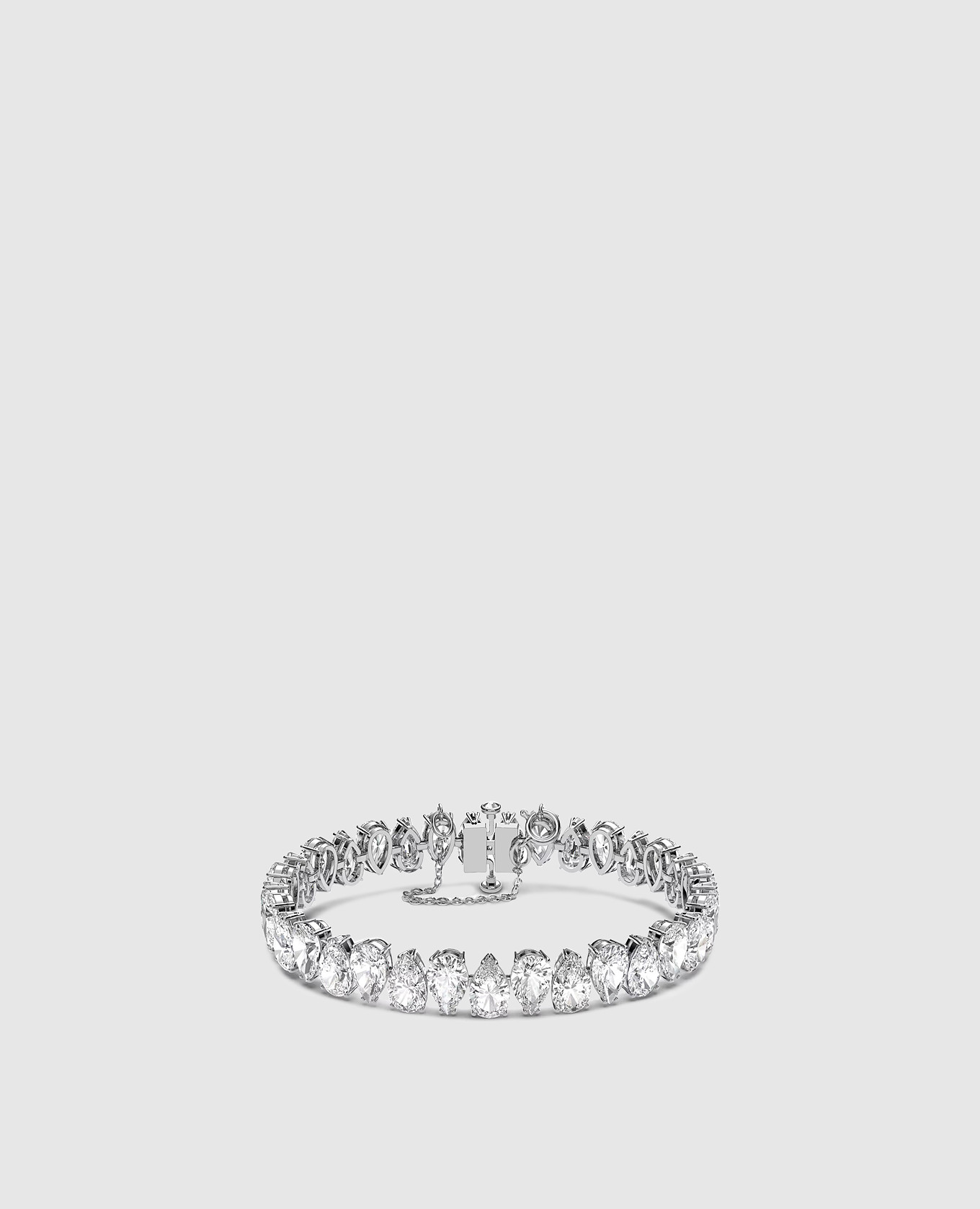

Silver Matrix Tennis Bracelet with Chain Swarovski