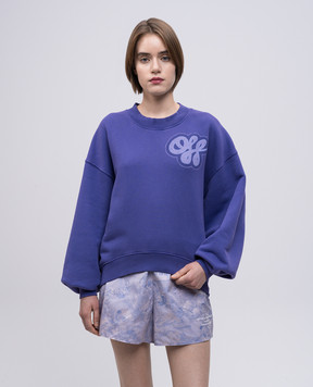 Off-White Purple sweatshirt with logo print OWBA075S25FLE003