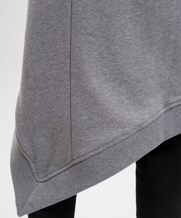 The Attico - Gray asymmetric skirt with logo