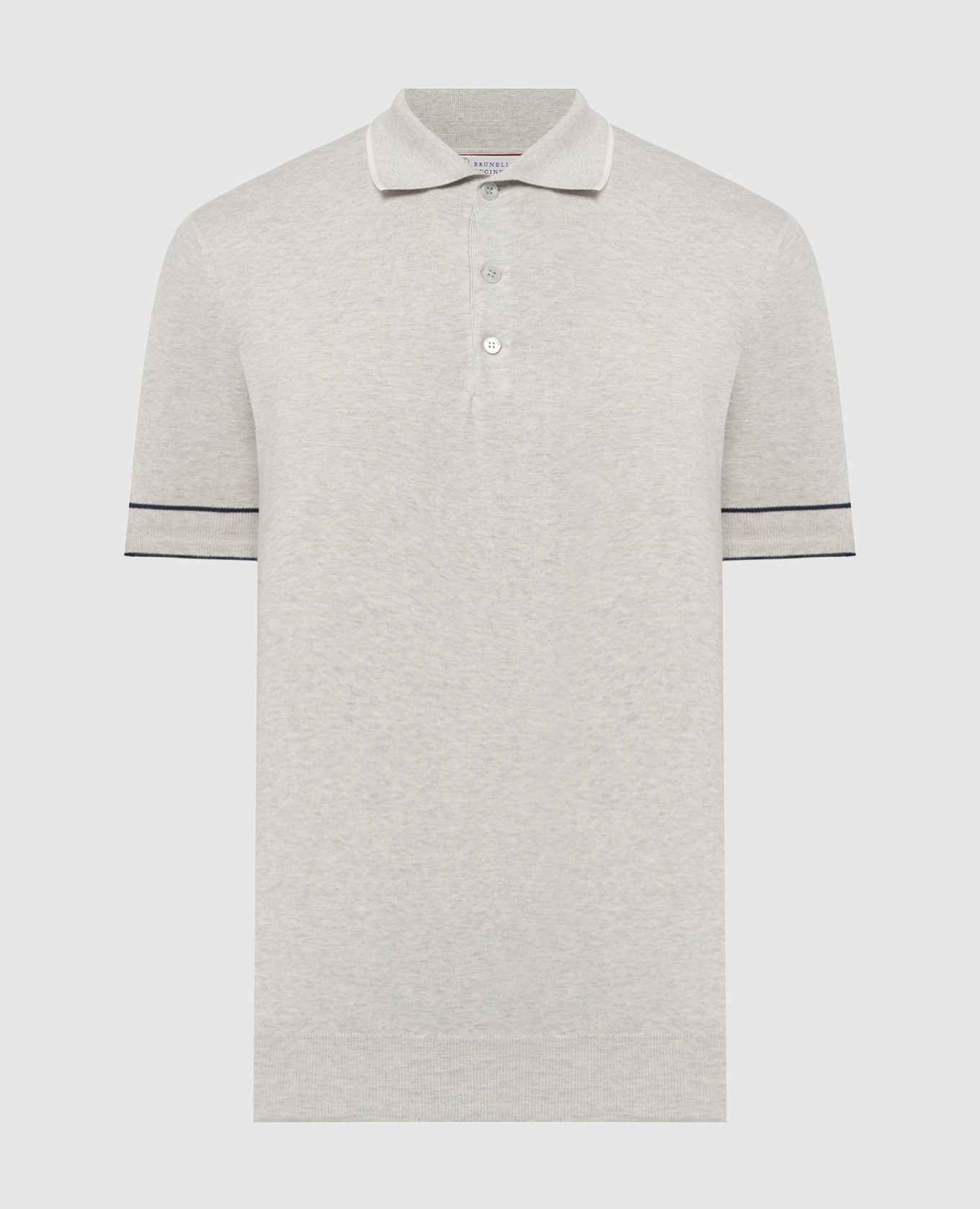 

Gray melange polo Brunello Cucinelli, Grey