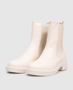 Babe Pay Pls White leather Chelsea boots 417201KO