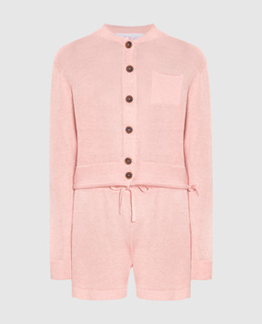Babe Pay Pls Pink cardigan and linen shorts suit MD9762307420R