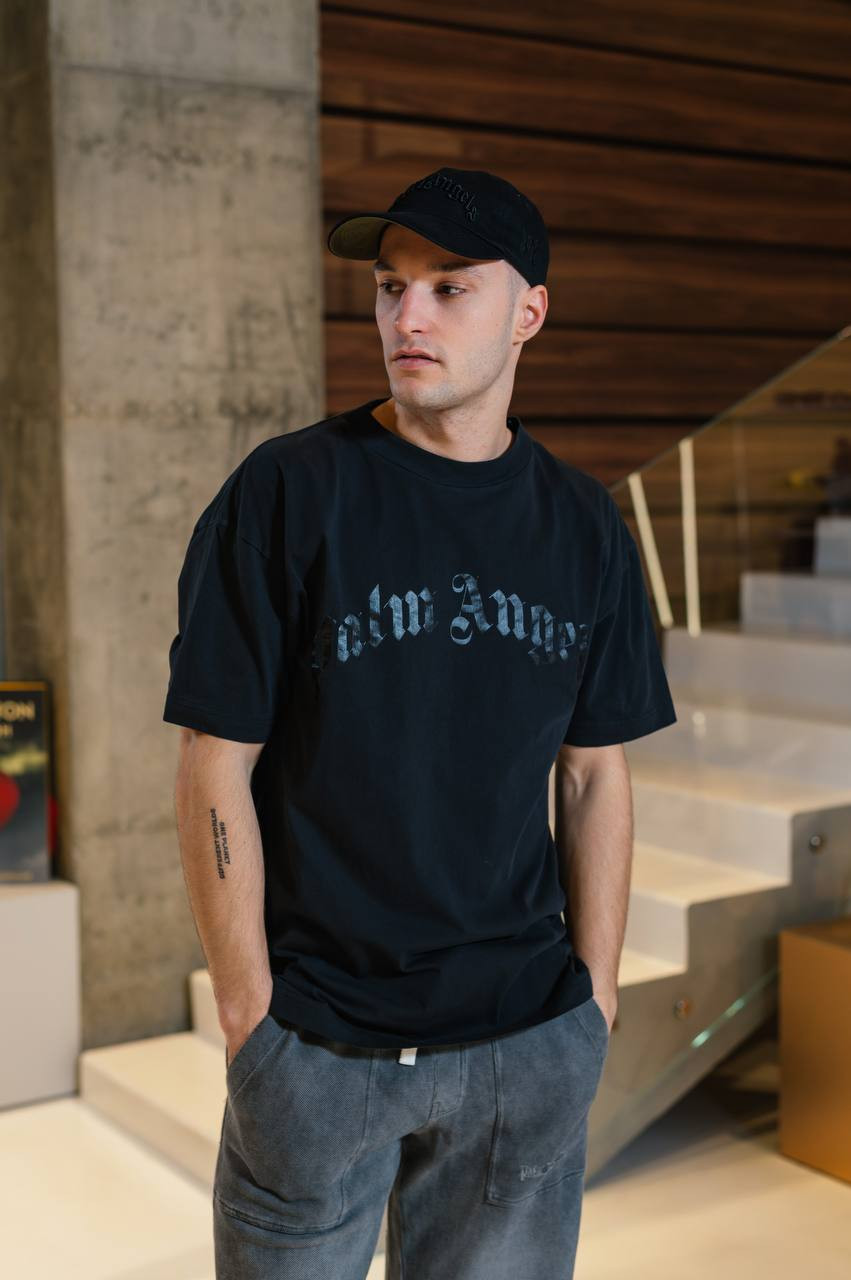 

Black t-shirt with logo print Palm Angels