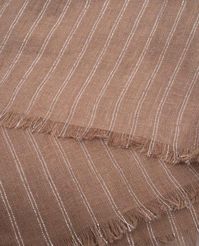 Brunello Cucinelli Brown striped linen stole MSCDAGL37
